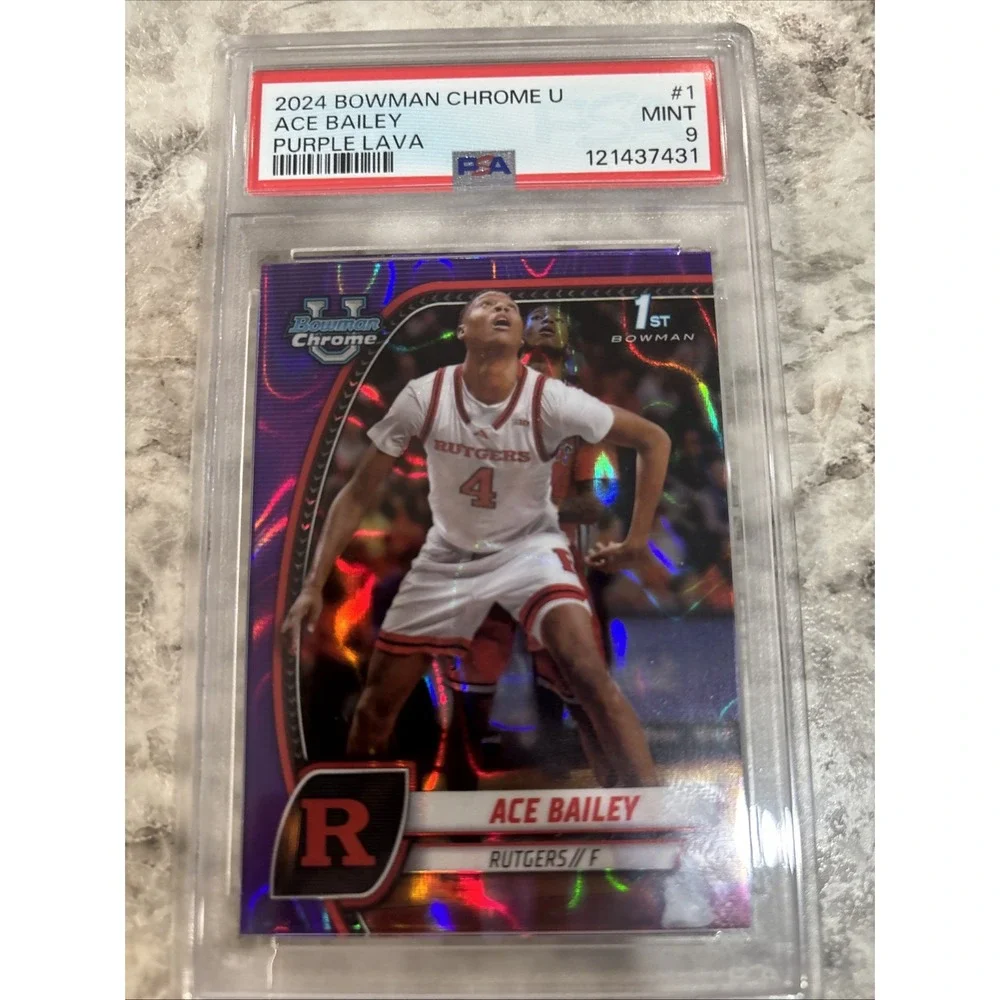 2024 BOWMAN CHROME UNIVERSITY PURPLE LAVA #1 ACE BAILEY PSA‎ 9